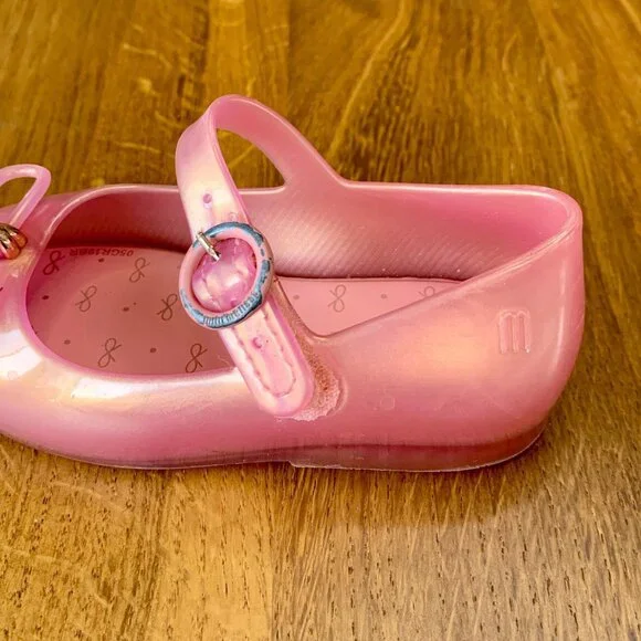 MINI MELISSA Pink Bow Mary Jane Shoes Girls 7 Jelly Flats Sweet Love IV Shoe - Picture 5 of 8